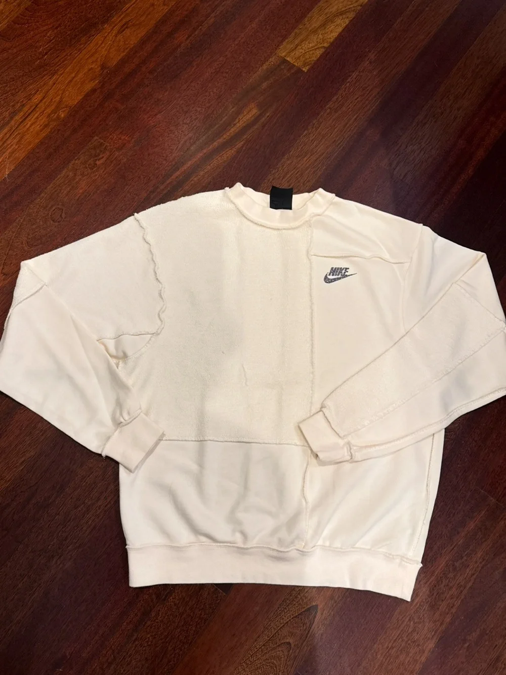 Nike Cream Raw-Seam Crewneck Sweatshirt